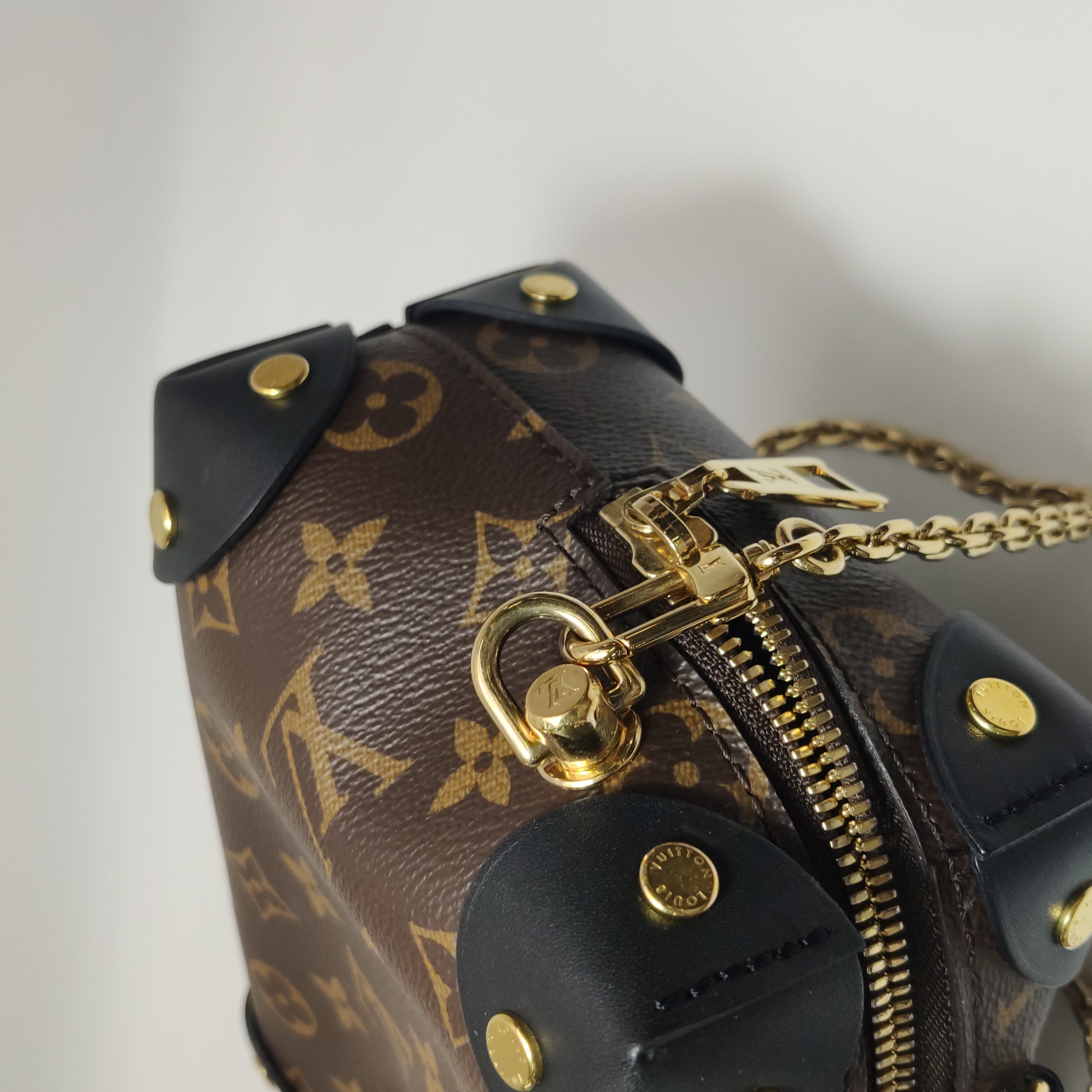 Louis Vuitton(LV) Petite Malle Souple Handbag Monogram Canvas with Leather — photo 9 of 17