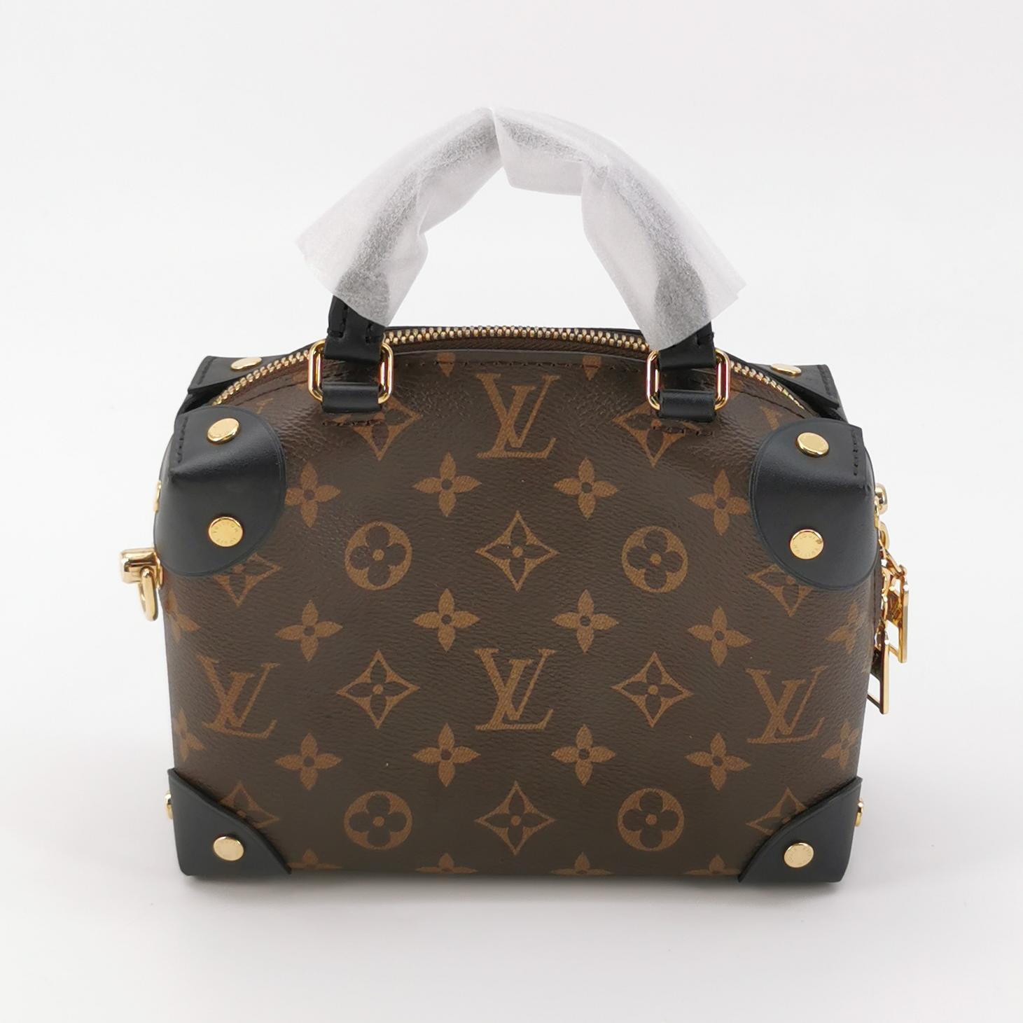 Louis Vuitton(LV) Petite Malle Souple Handbag Monogram Canvas with Leather — photo 3 of 16