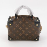 Louis Vuitton(LV) Petite Malle Souple Handbag Monogram Canvas with Leather — thumbnail 3
