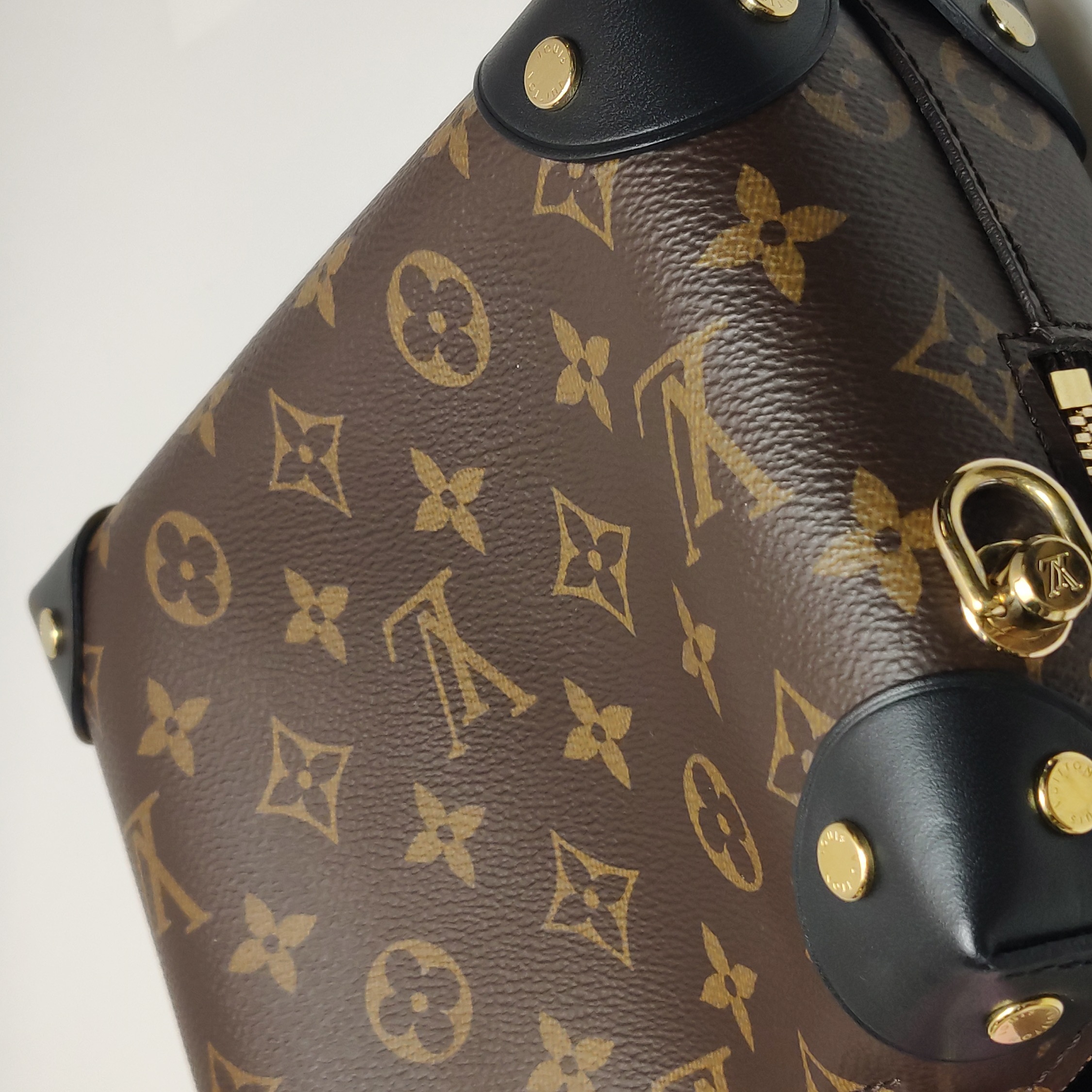 Louis Vuitton(LV) Petite Malle Souple Handbag Monogram Canvas with Leather — photo 13 of 16