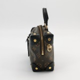 Louis Vuitton(LV) Petite Malle Souple Handbag Monogram Canvas with Leather — thumbnail 5
