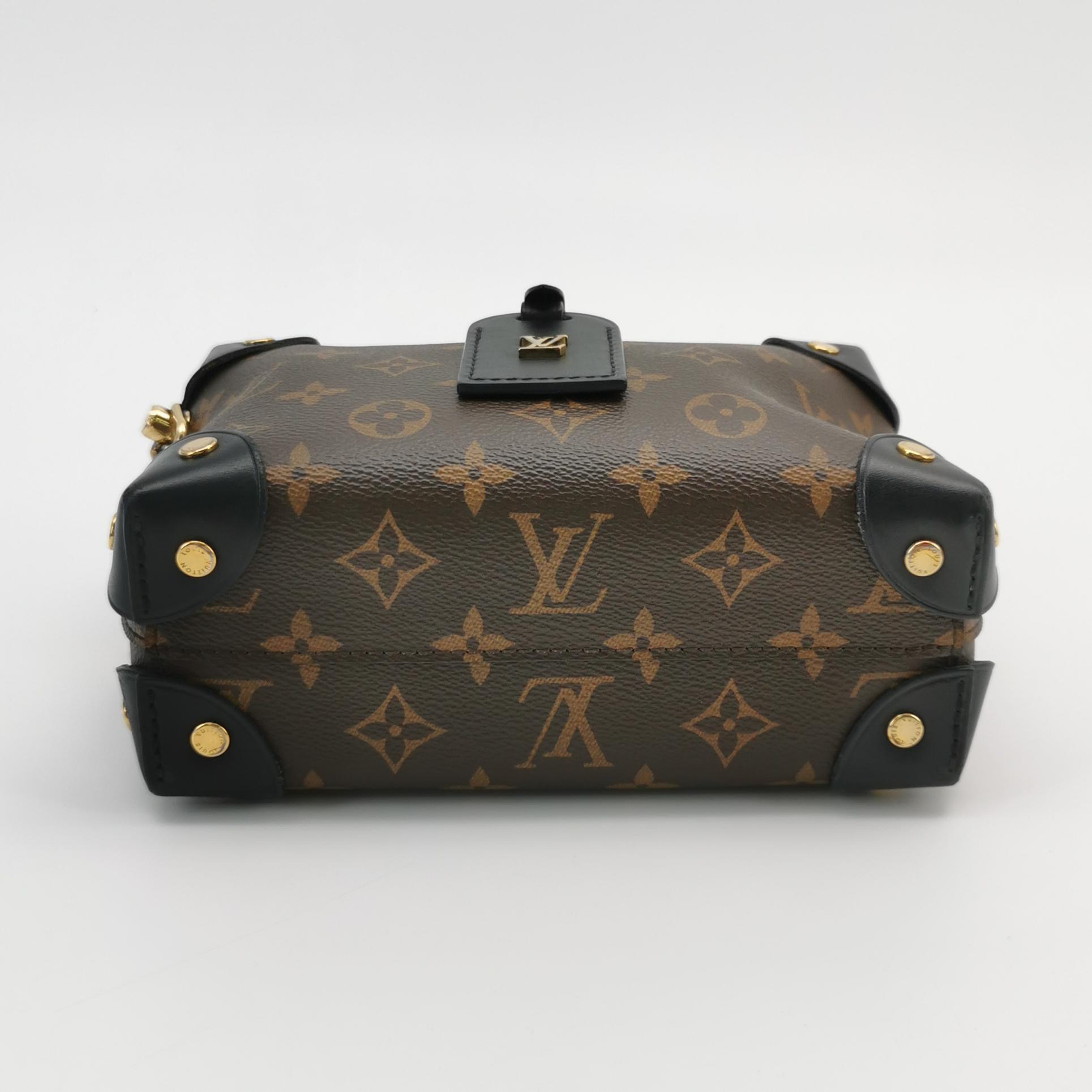 Louis Vuitton(LV) Petite Malle Souple Handbag Monogram Canvas with Leather — photo 6 of 17