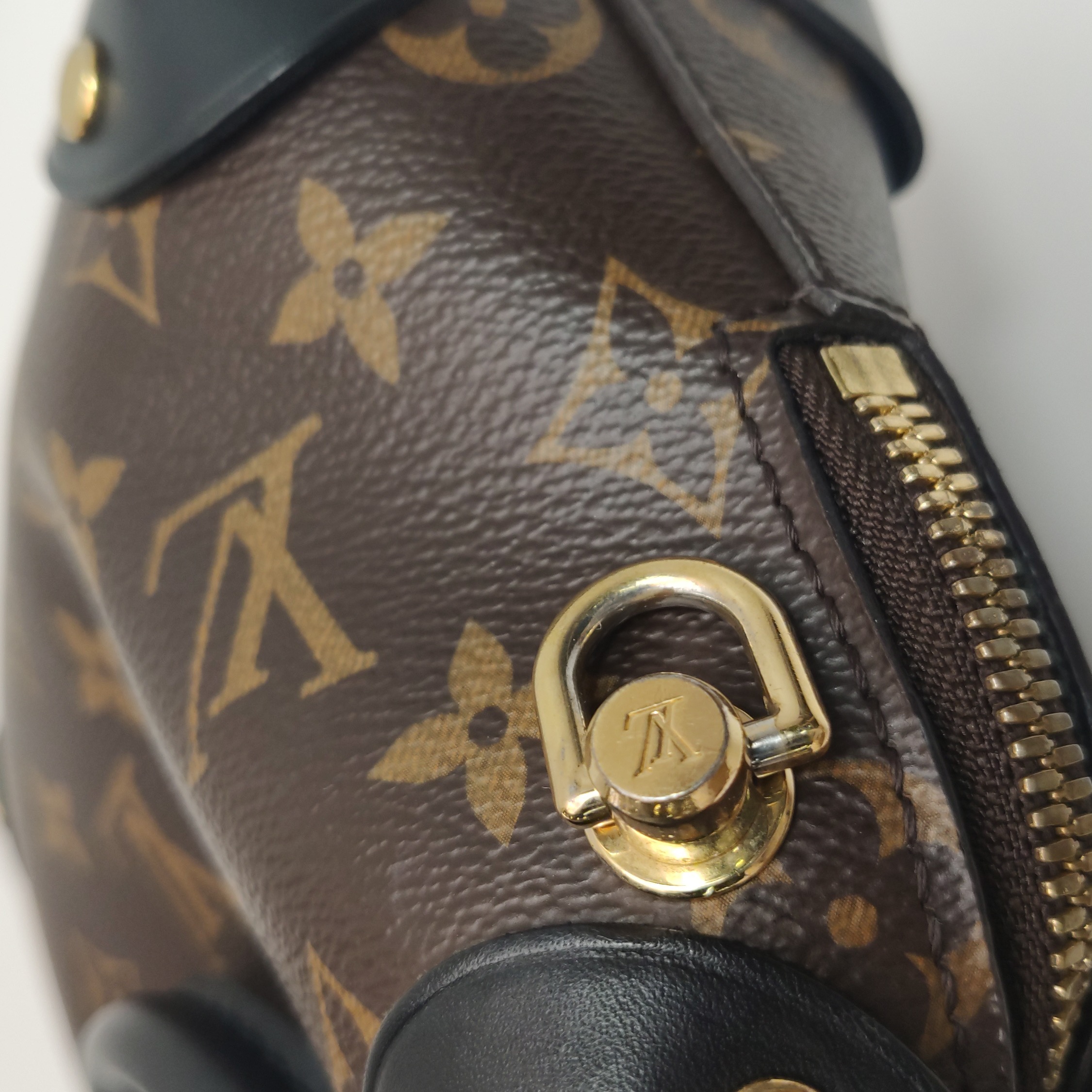 Louis Vuitton(LV) Petite Malle Souple Handbag Monogram Canvas with Leather — photo 11 of 17
