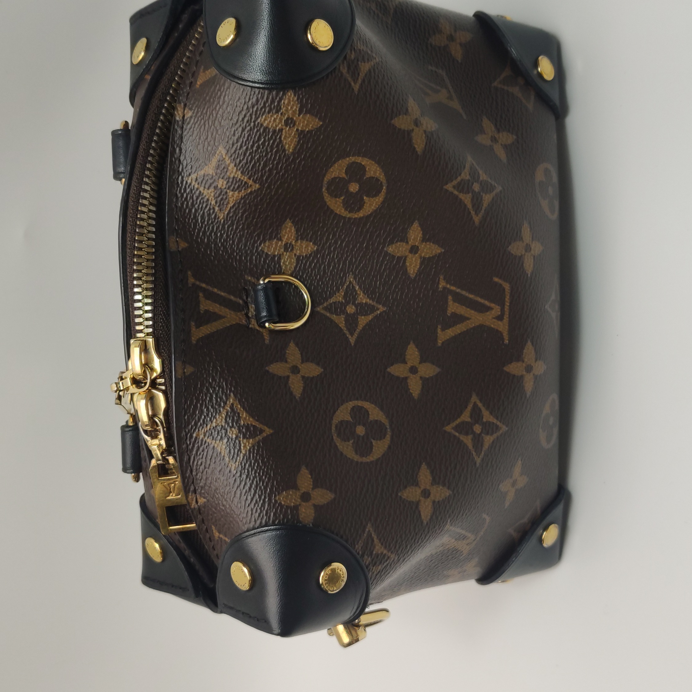 Louis Vuitton(LV) Petite Malle Souple Handbag Monogram Canvas with Leather — photo 15 of 17