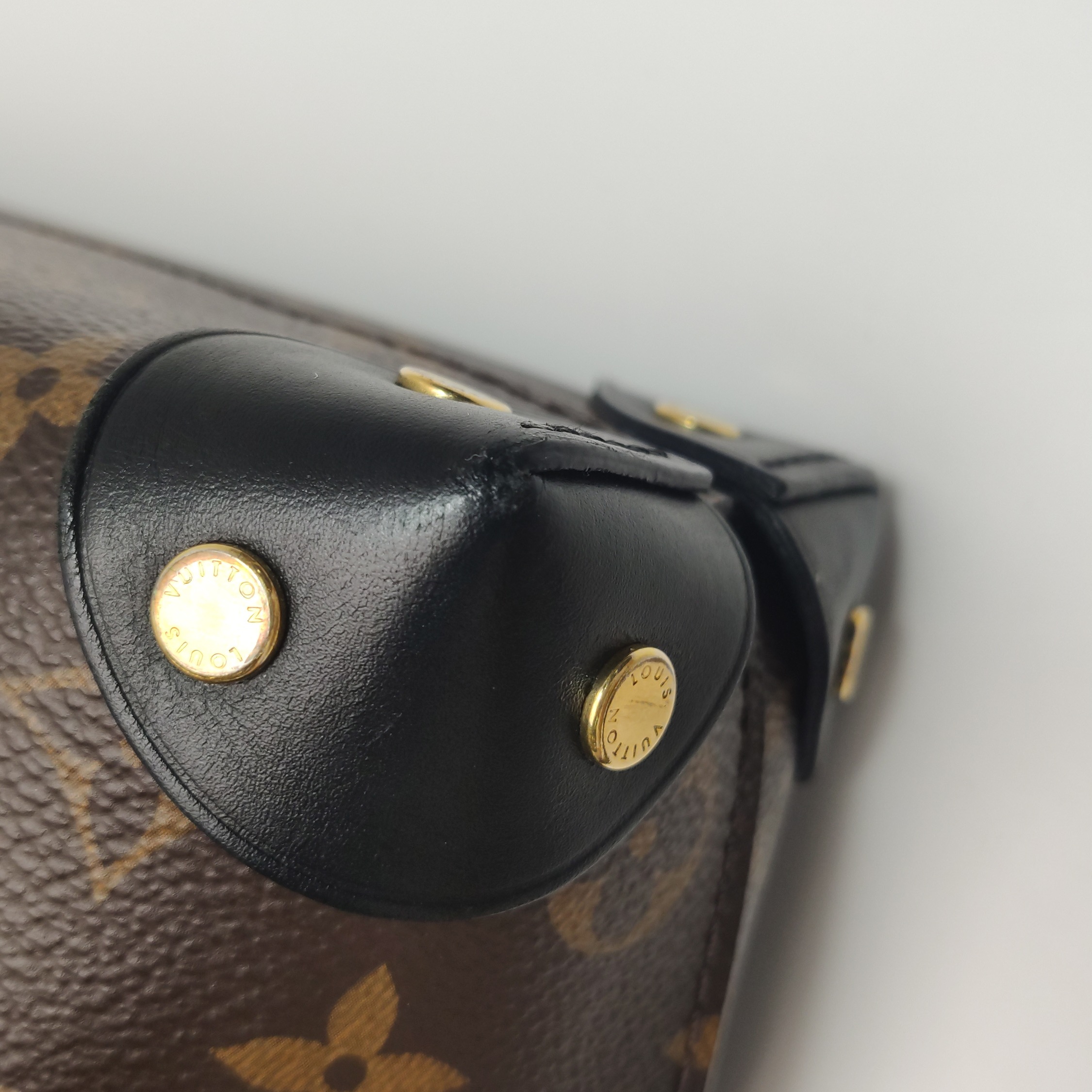 Louis Vuitton(LV) Petite Malle Souple Handbag Monogram Canvas with Leather — photo 13 of 17
