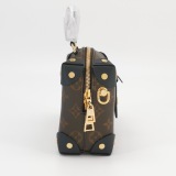Louis Vuitton(LV) Petite Malle Souple Handbag Monogram Canvas with Leather — thumbnail 5