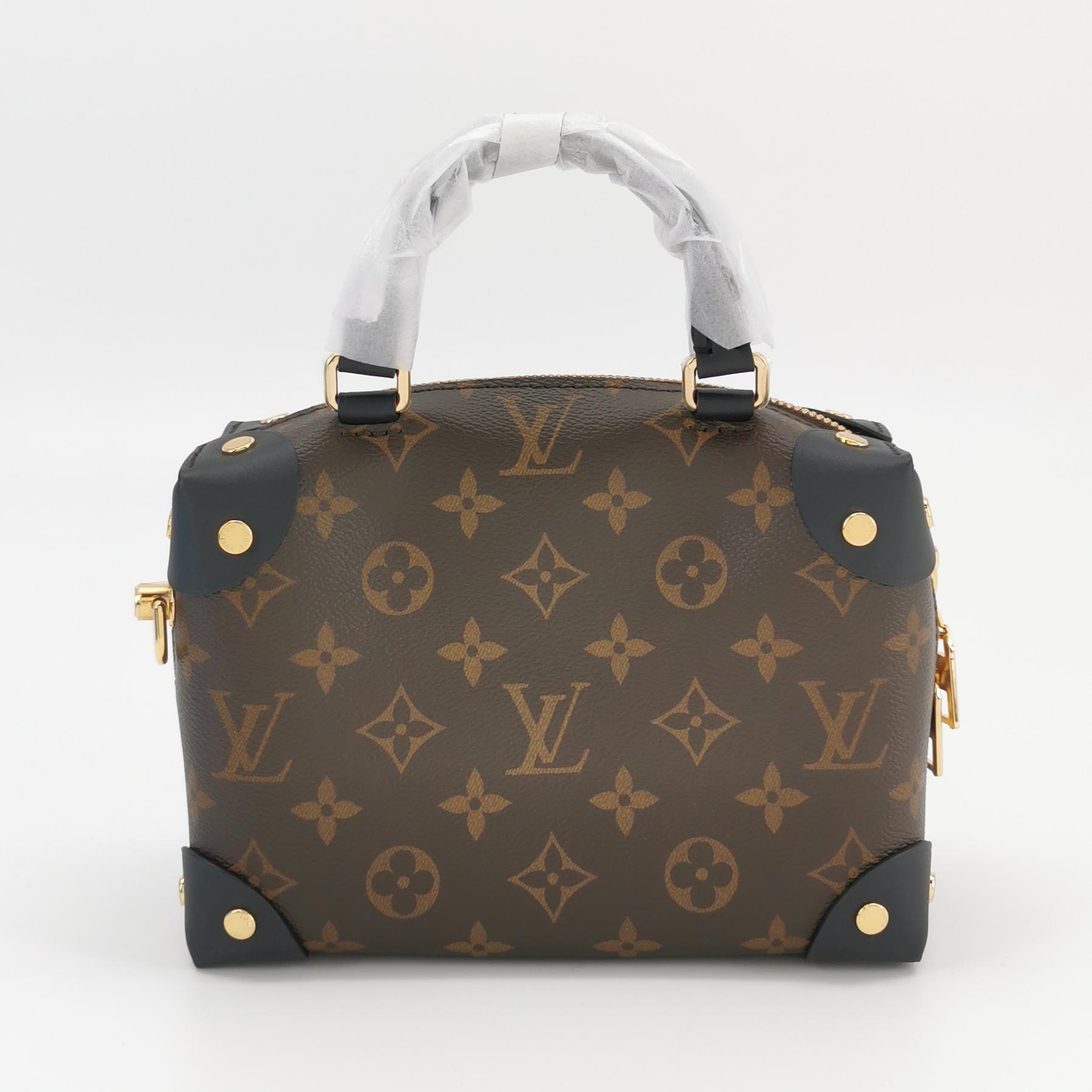 Louis Vuitton(LV) Petite Malle Souple Handbag Monogram Canvas with Leather — photo 3 of 10