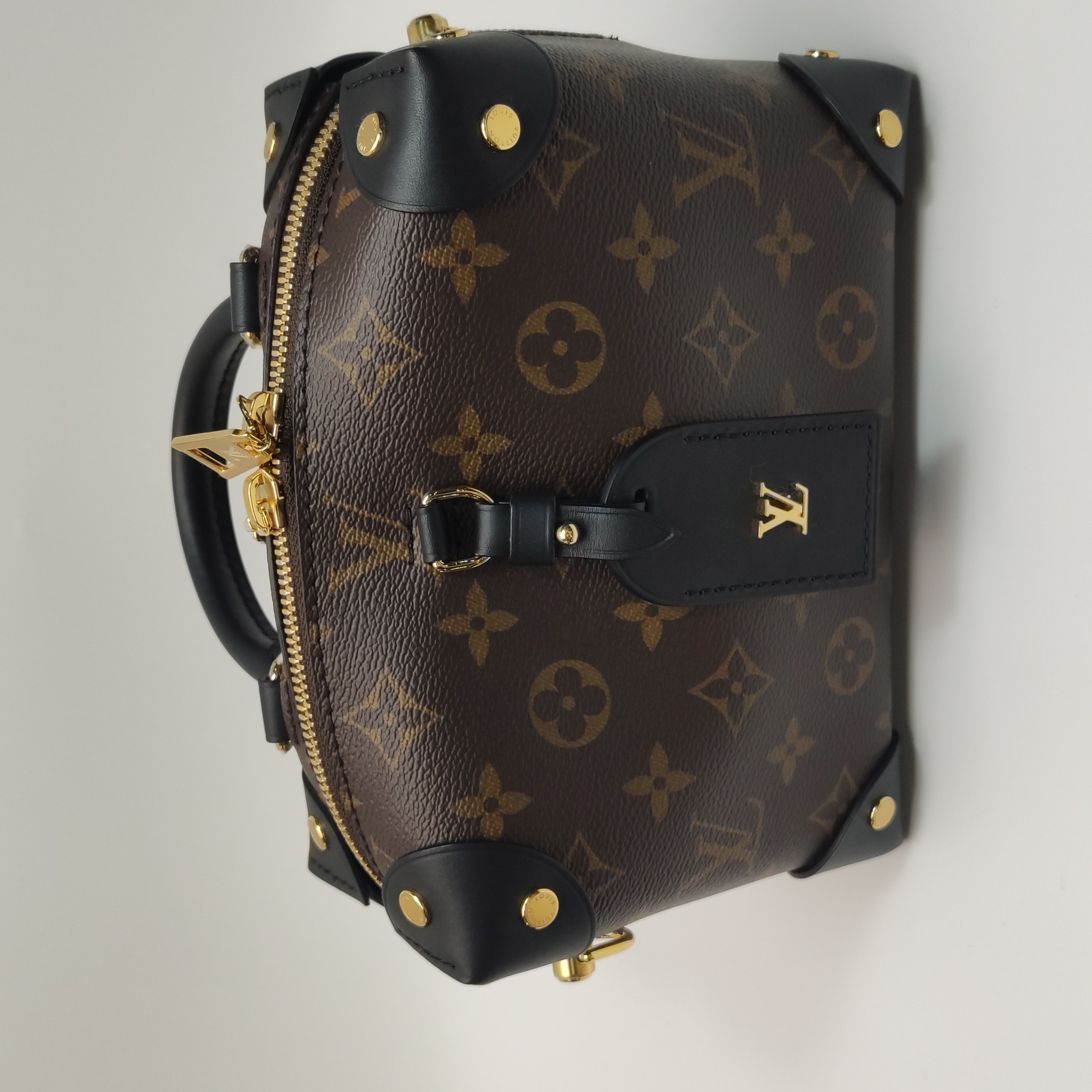 Louis Vuitton(LV) Petite Malle Souple Handbag Monogram Canvas with Leather — photo 8 of 10
