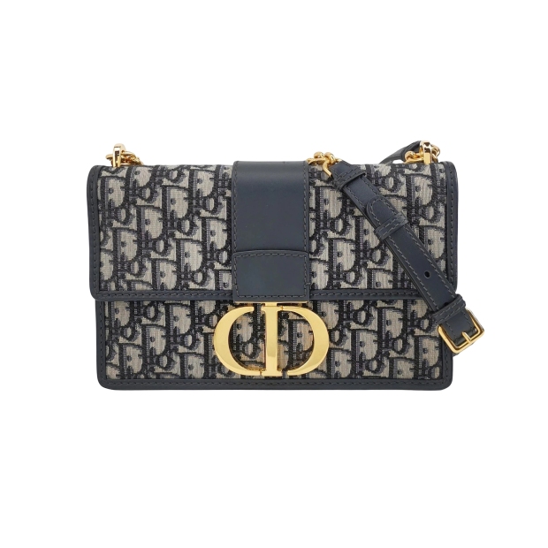 Dior 30 Montaigne Chain Flap Bag Oblique Canvas — pre-owned, Vierlot