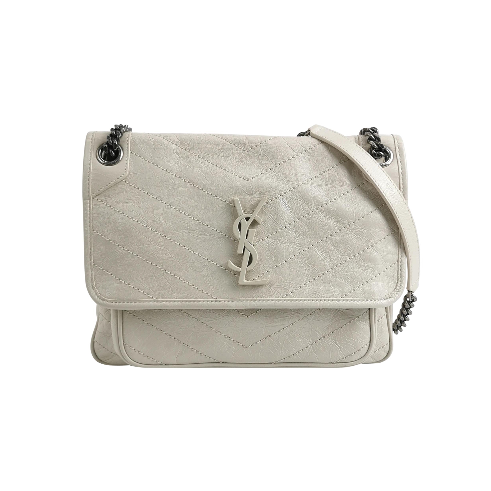Saint Laurent（YSL） Niki Chain Flap Bag Matelasse Chevron Leather Medium — photo 1 of 17