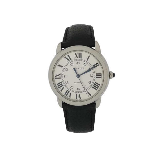 Ronde Solo de Cartier Automatic Watch Stainless Steel and Leather 36 — pre-owned, Vierlot