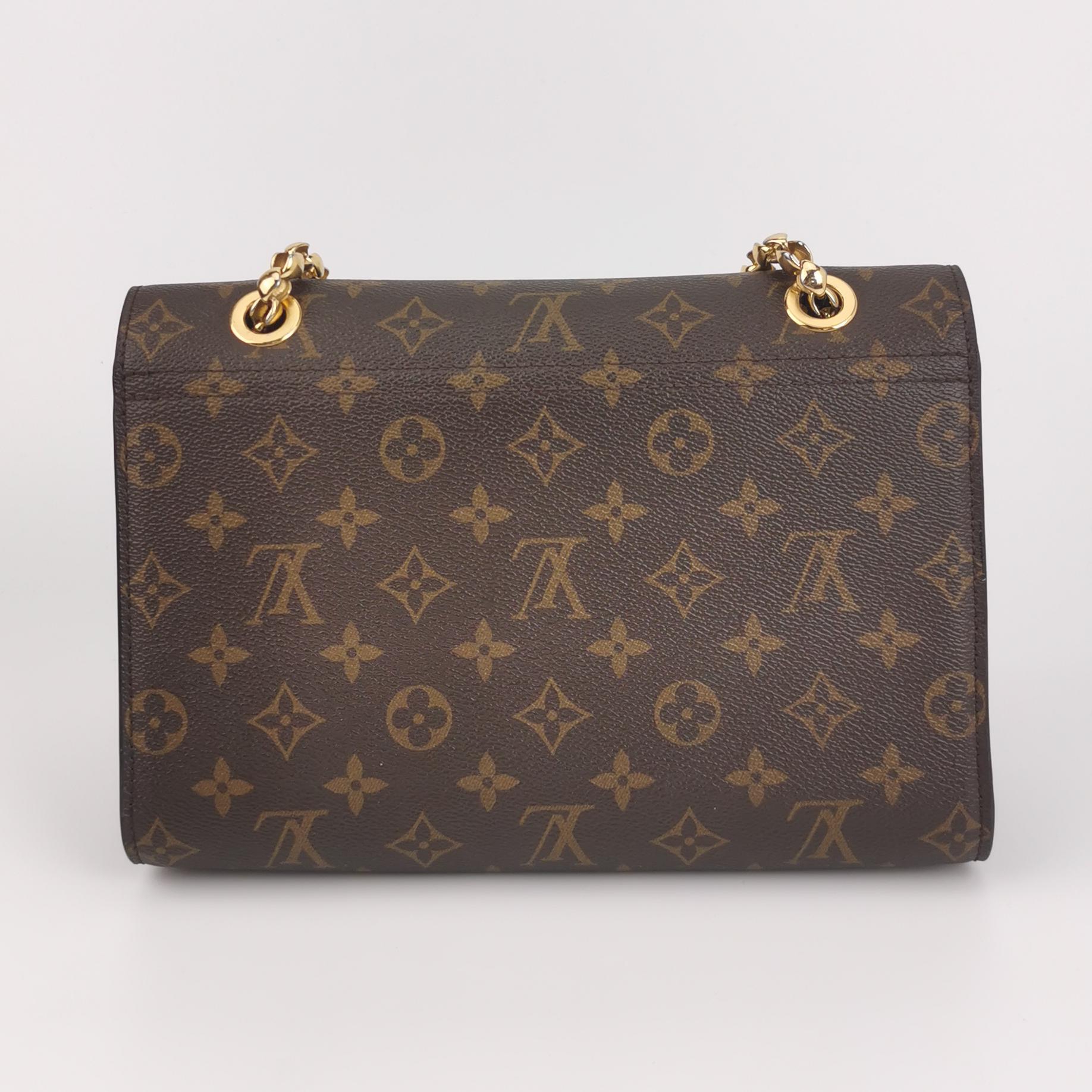 Louis Vuitton(LV) Victoire Monogram Canvas Black Leather Chain Shoulder Bag — photo 3 of 13