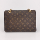 Louis Vuitton(LV) Victoire Monogram Canvas Black Leather Chain Shoulder Bag — thumbnail 3