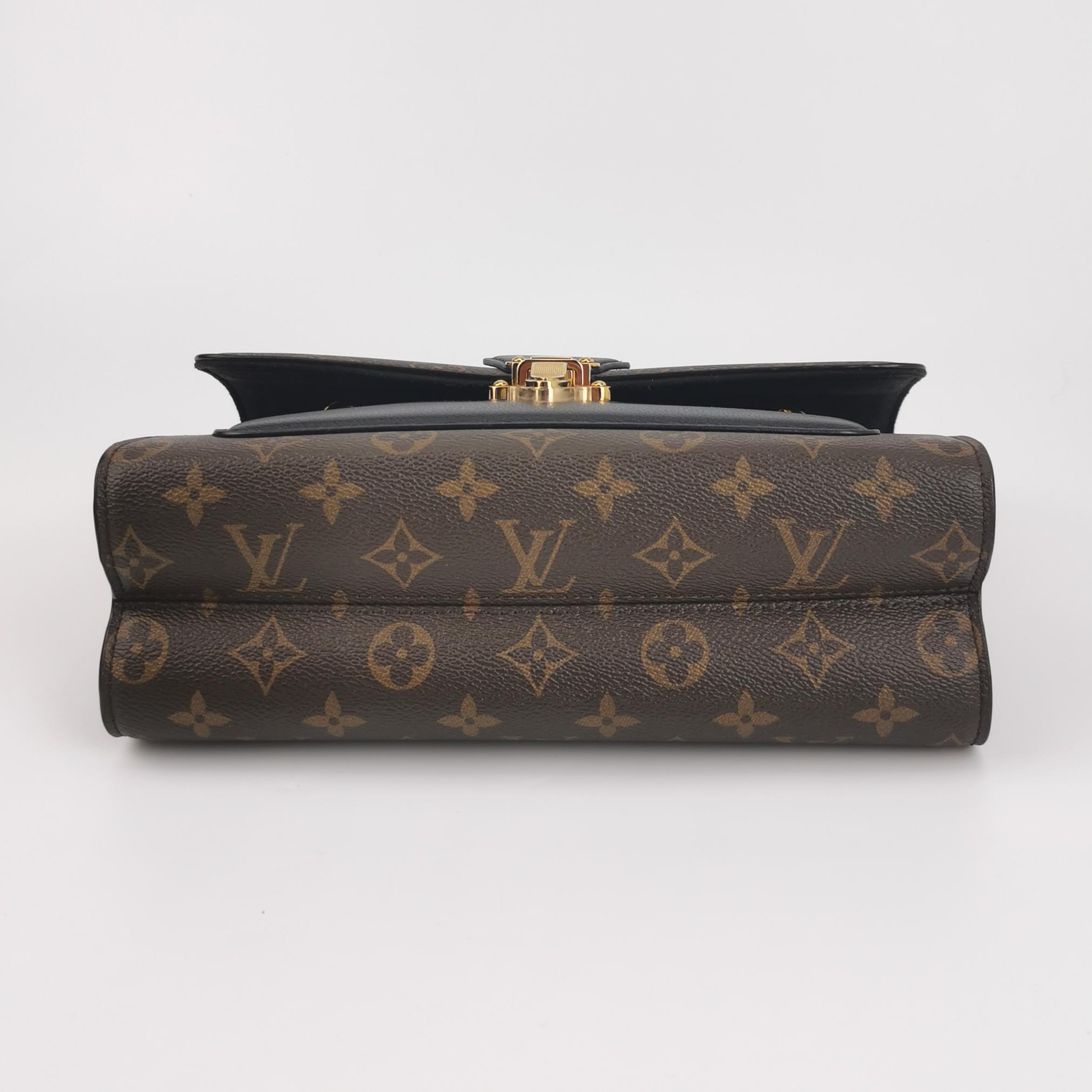 Louis Vuitton(LV) Victoire Monogram Canvas Black Leather Chain Shoulder Bag — photo 6 of 13