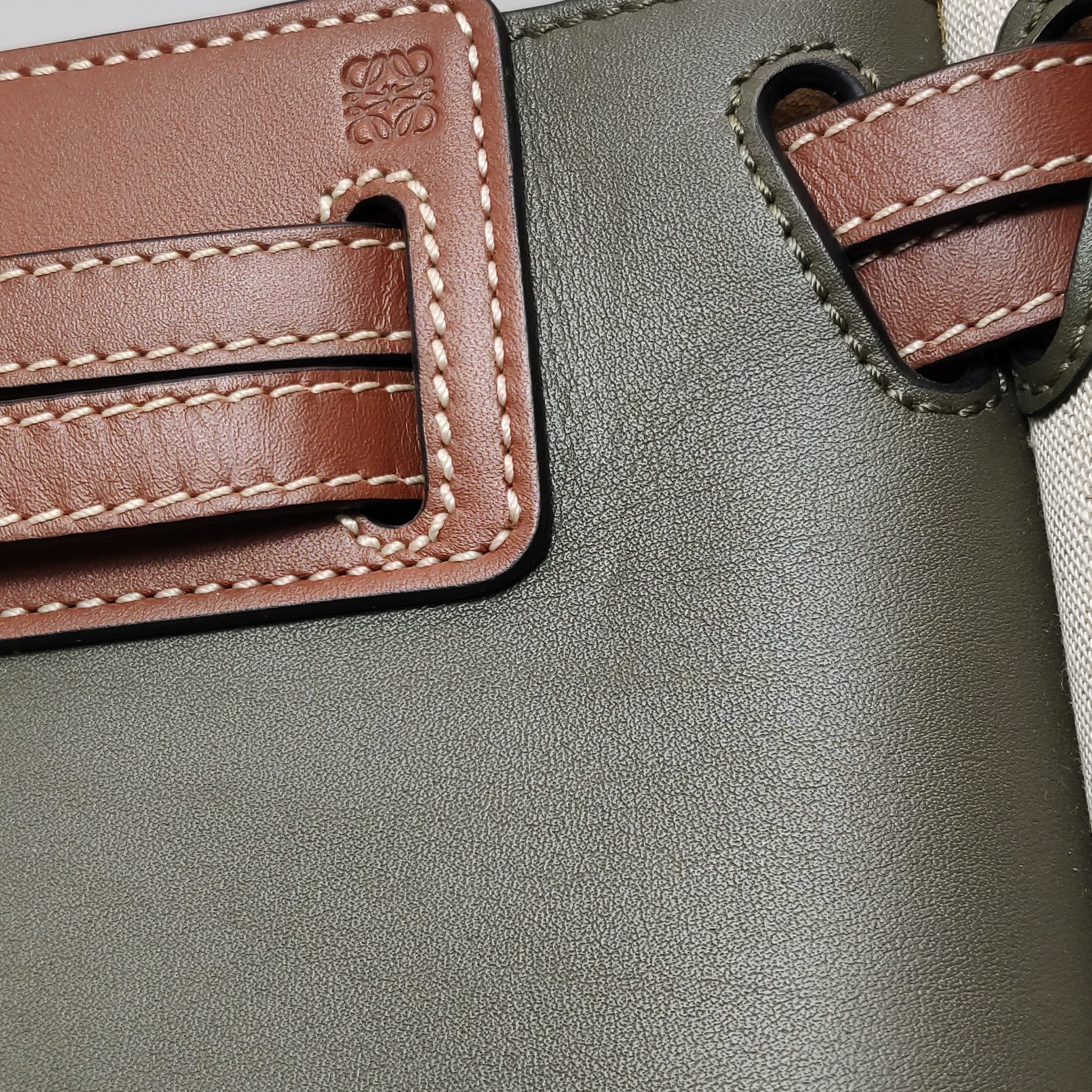 Loewe Lazo Bag Leather with Canvas Mini