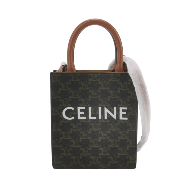 Celine Vertical Cabas Tote Triomphe Coated Canvas Mini — pre-owned, Vierlot