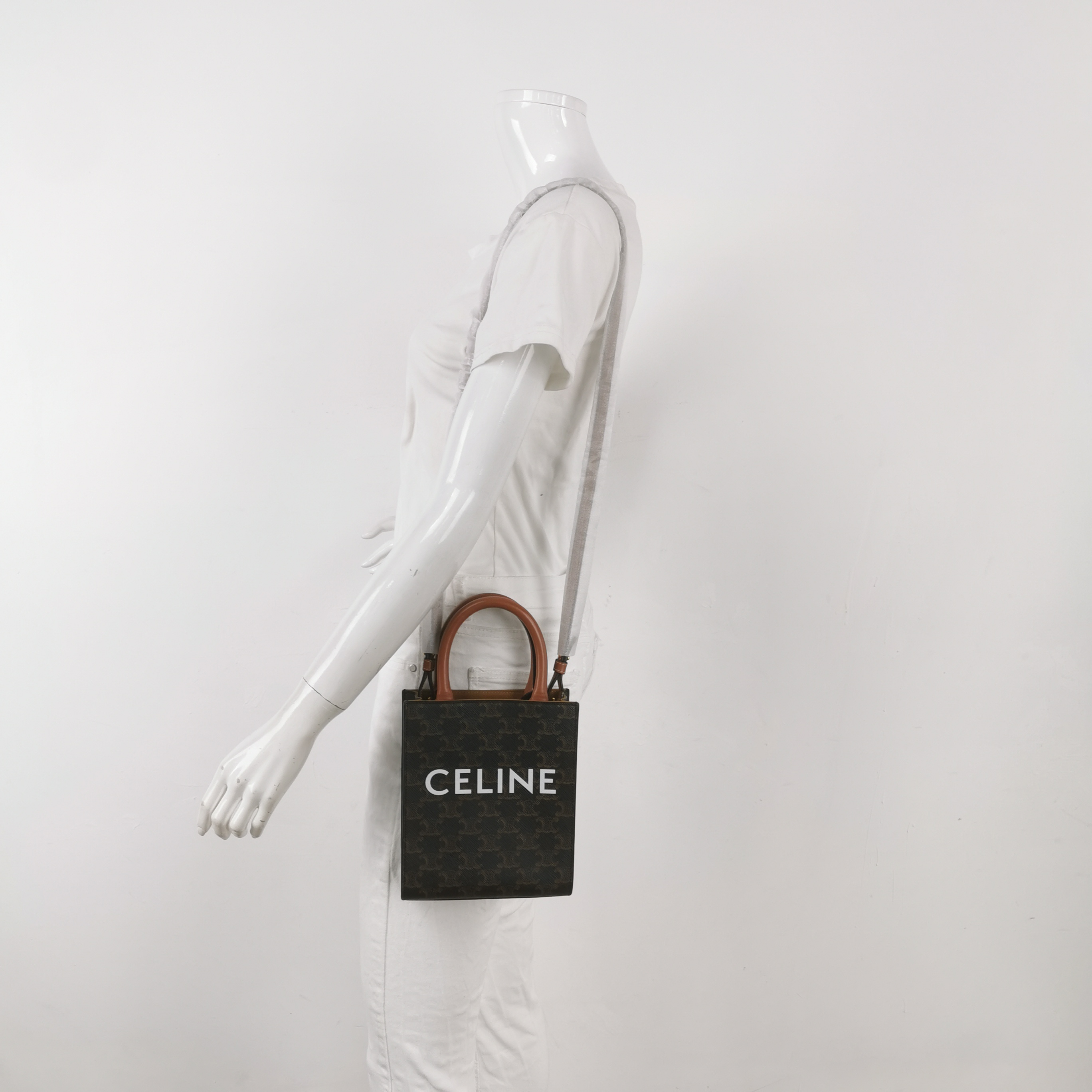 Celine Vertical Cabas Tote Triomphe Coated Canvas Mini — alternate view