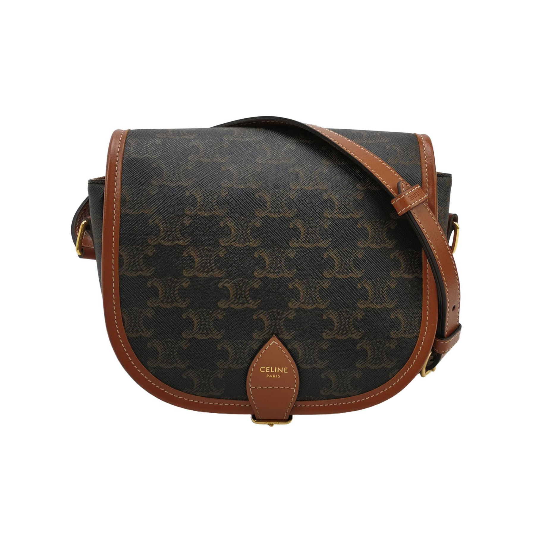 Celine Folco Bag Triomphe Coated Canvas Medium