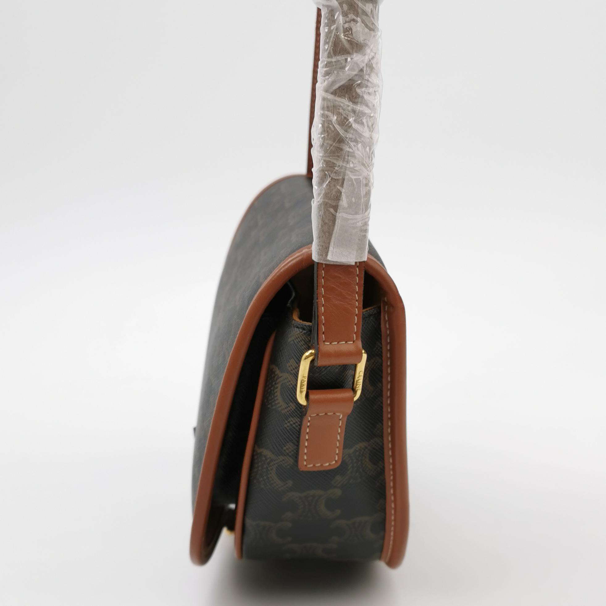 Celine Folco Bag Triomphe Coated Canvas Medium — photo 3 of 21