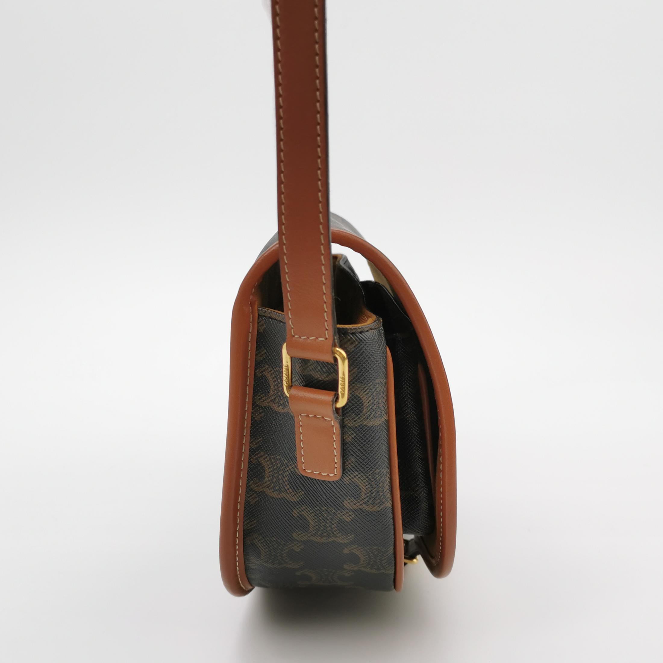 Celine Folco Bag Triomphe Coated Canvas Medium — photo 4 of 21