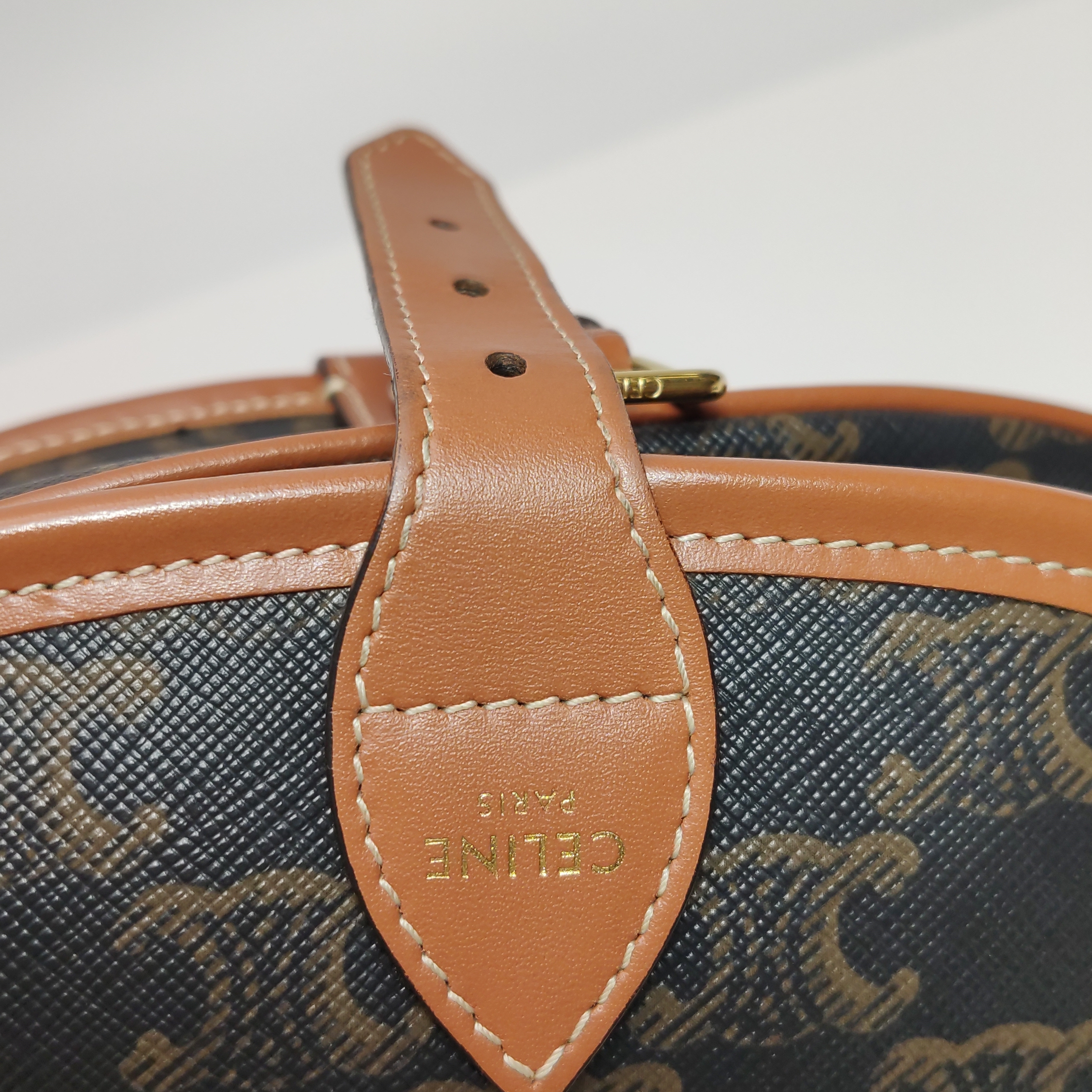 Celine Folco Bag Triomphe Coated Canvas Medium — photo 16 of 21