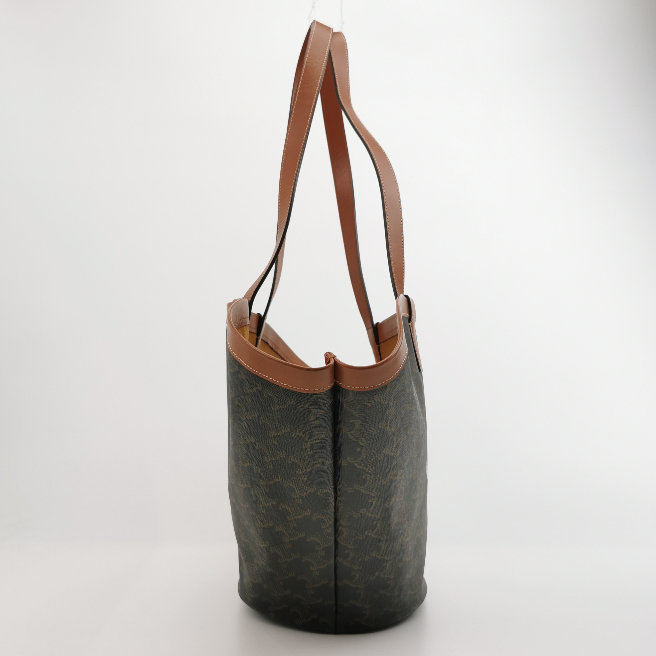 Celine Couffin Tote Shoulder Bag Black Brown Medium