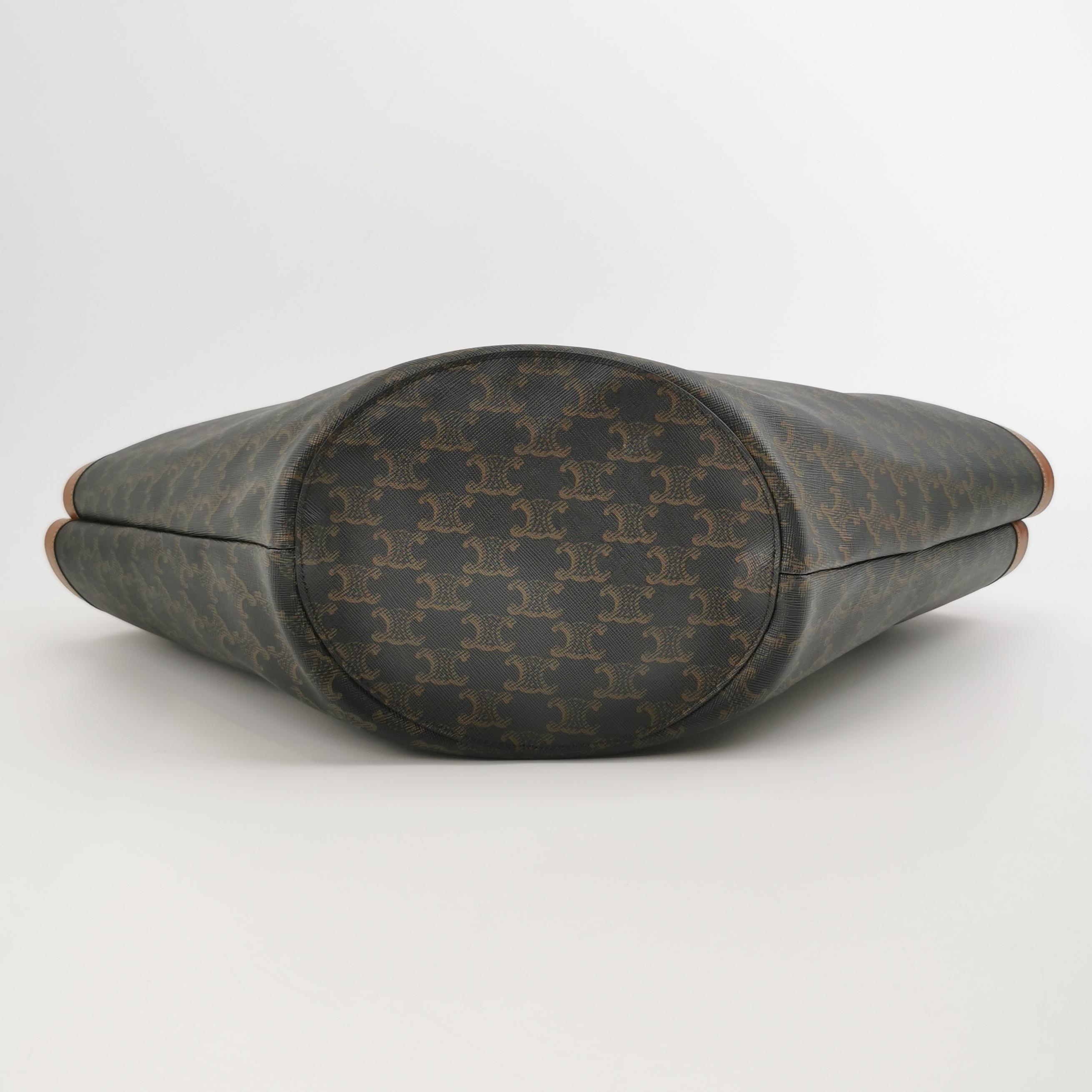 Celine Couffin Tote Shoulder Bag Black Brown Medium