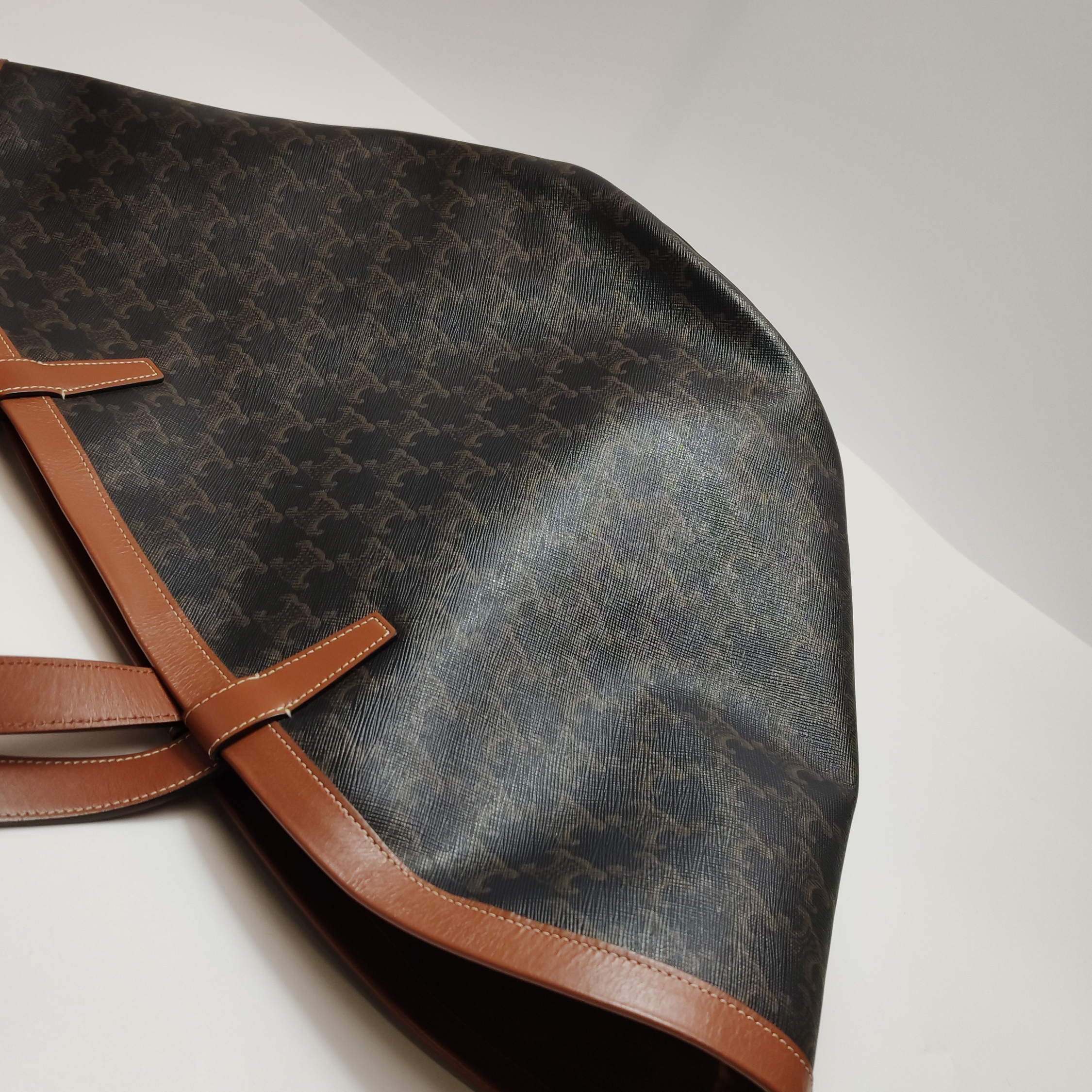 Celine Couffin Tote Shoulder Bag Black Brown Medium