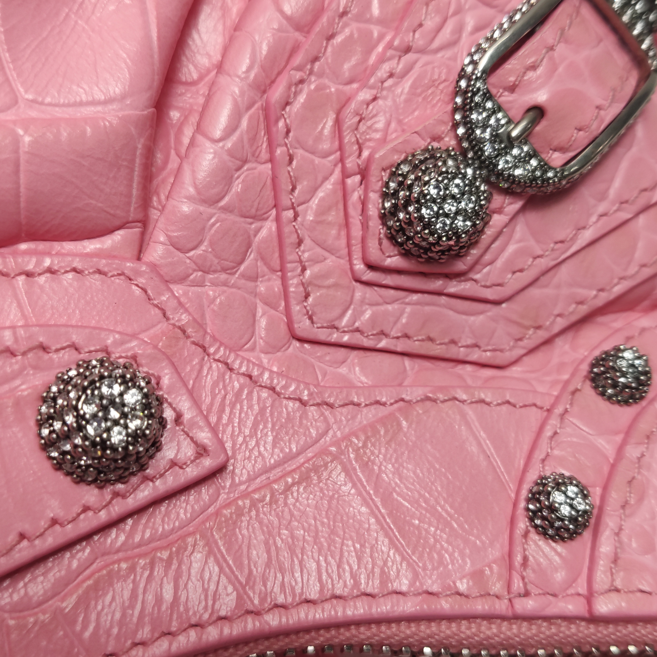 Balenciaga Le Cagole Giant Studs Shoulder Bag Leather XS