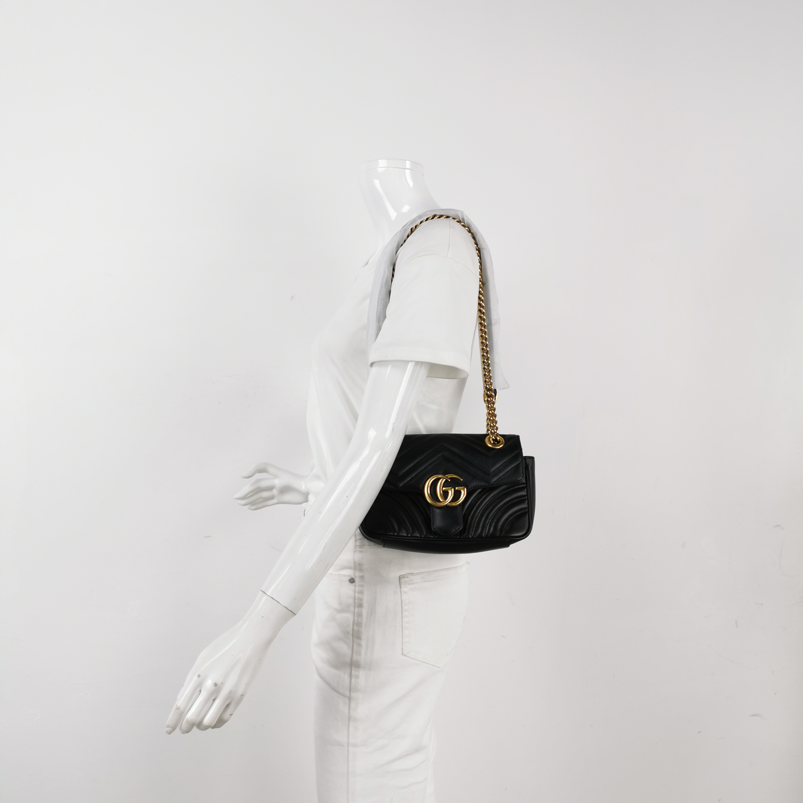 Gucci GG Marmont Flap Bag Matelasse Leather Small — alternate view