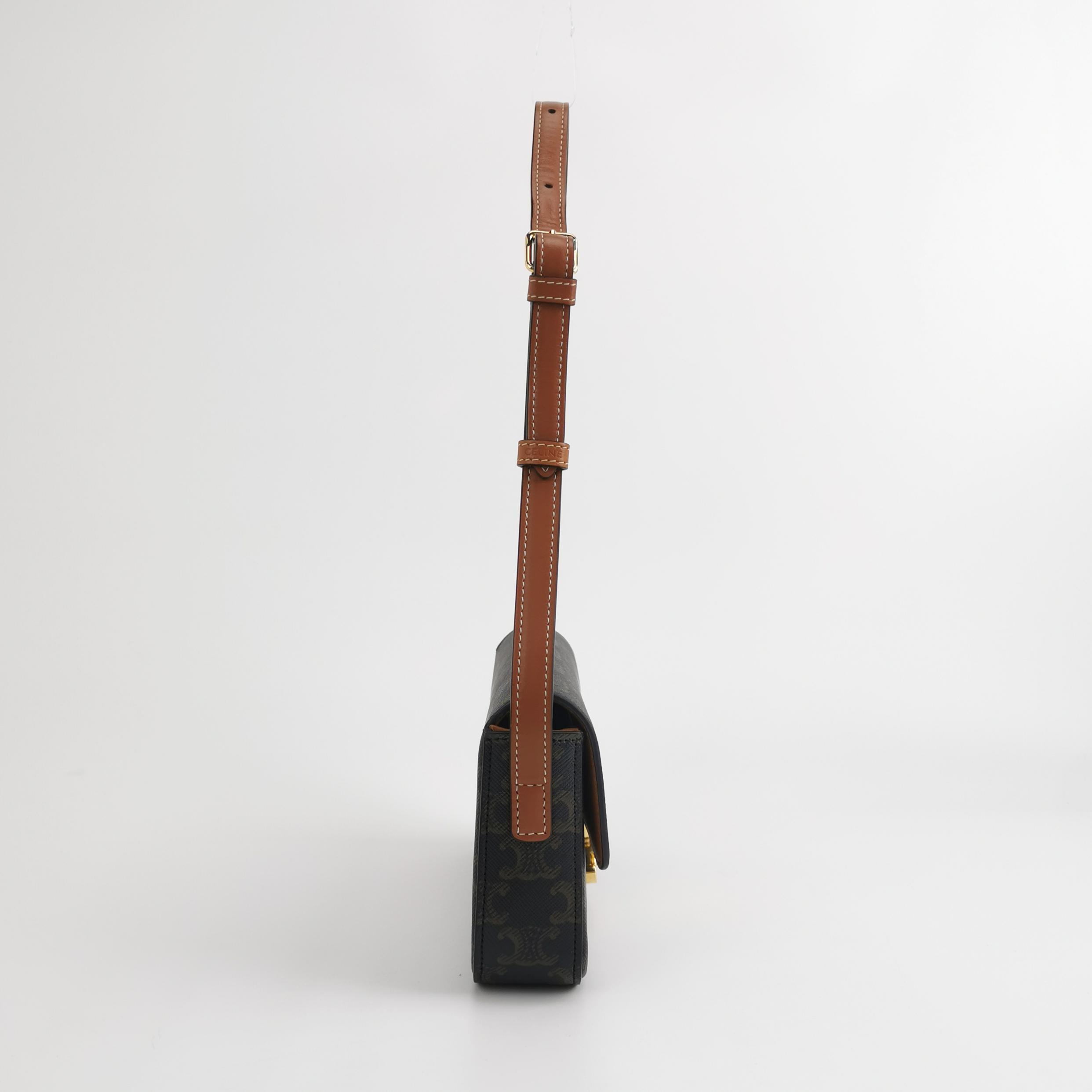Celine Claude Shoulder Bag Triomphe Coated Canvas — photo 4 of 15