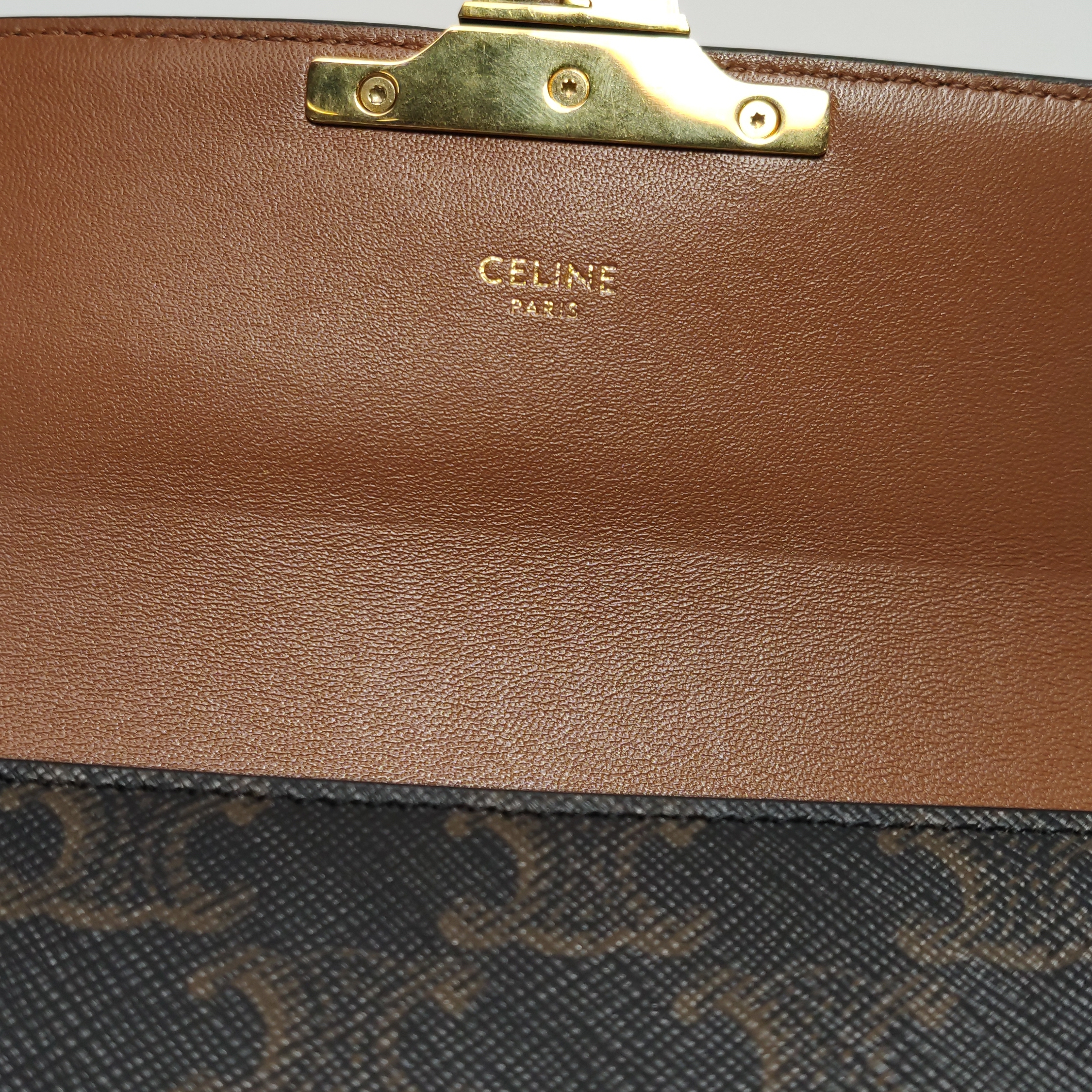 Celine Claude Shoulder Bag Triomphe Coated Canvas — photo 9 of 15