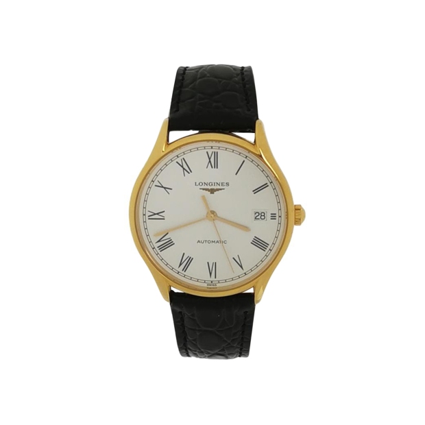 Longines Women's 'Lyre' White Dial Leather Strap Automatic Watch — pre-owned, Vierlot