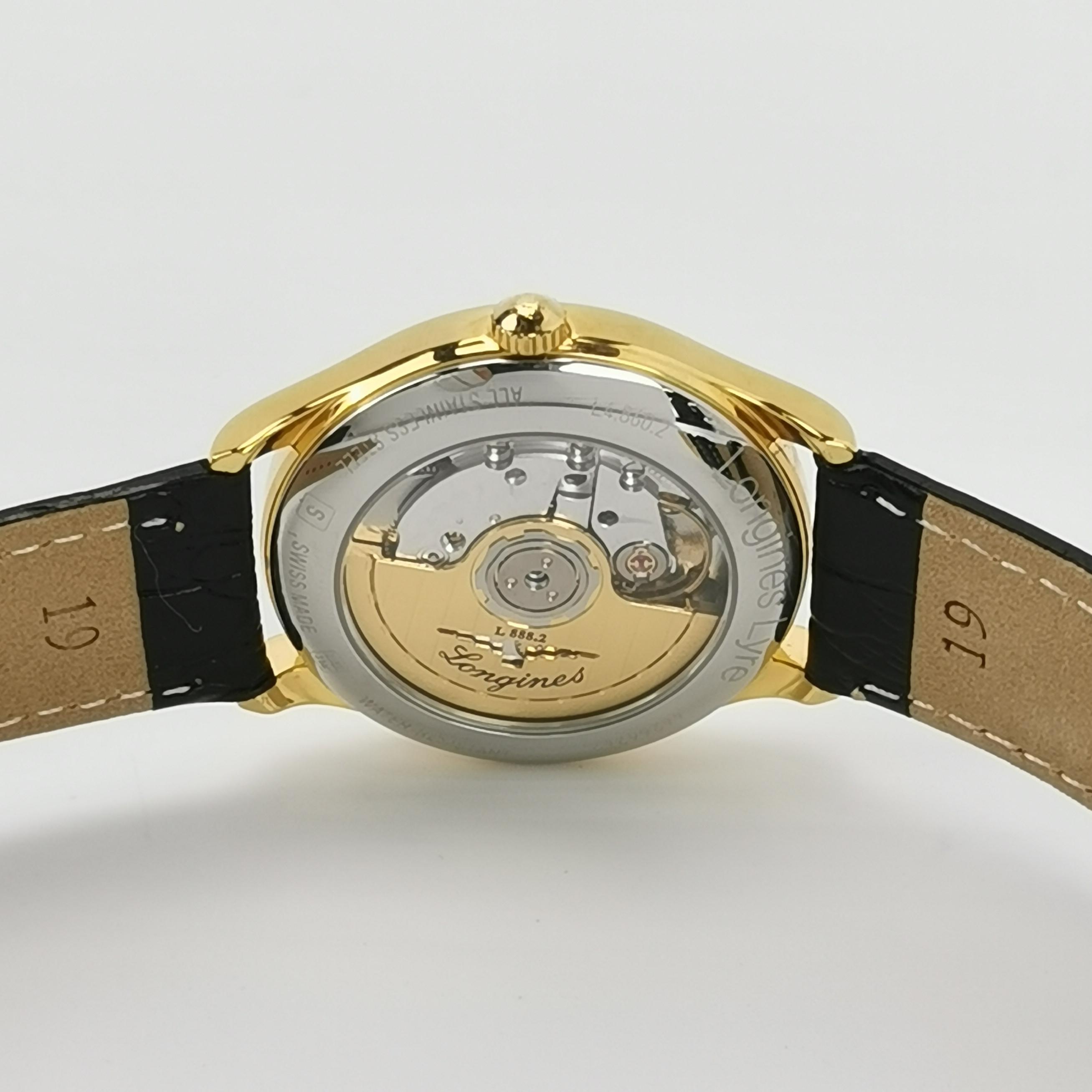 Longines Women's 'Lyre' White Dial Leather Strap Automatic Watch — photo 6 of 9
