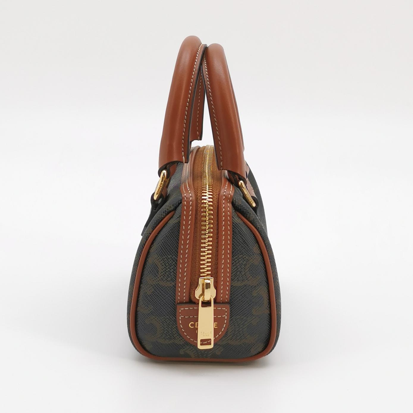 Celine Boston Bag Triomphe Coated Canvas Mini — photo 4 of 14