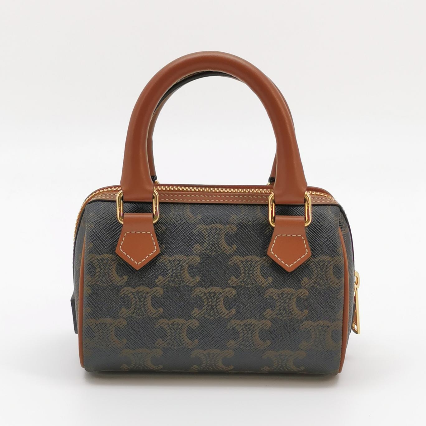Celine Boston Bag Triomphe Coated Canvas Mini — photo 5 of 14