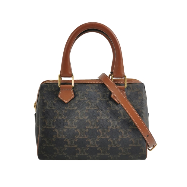 Celine Boston Bag Triomphe Coated Canvas Small — pre-owned, Vierlot