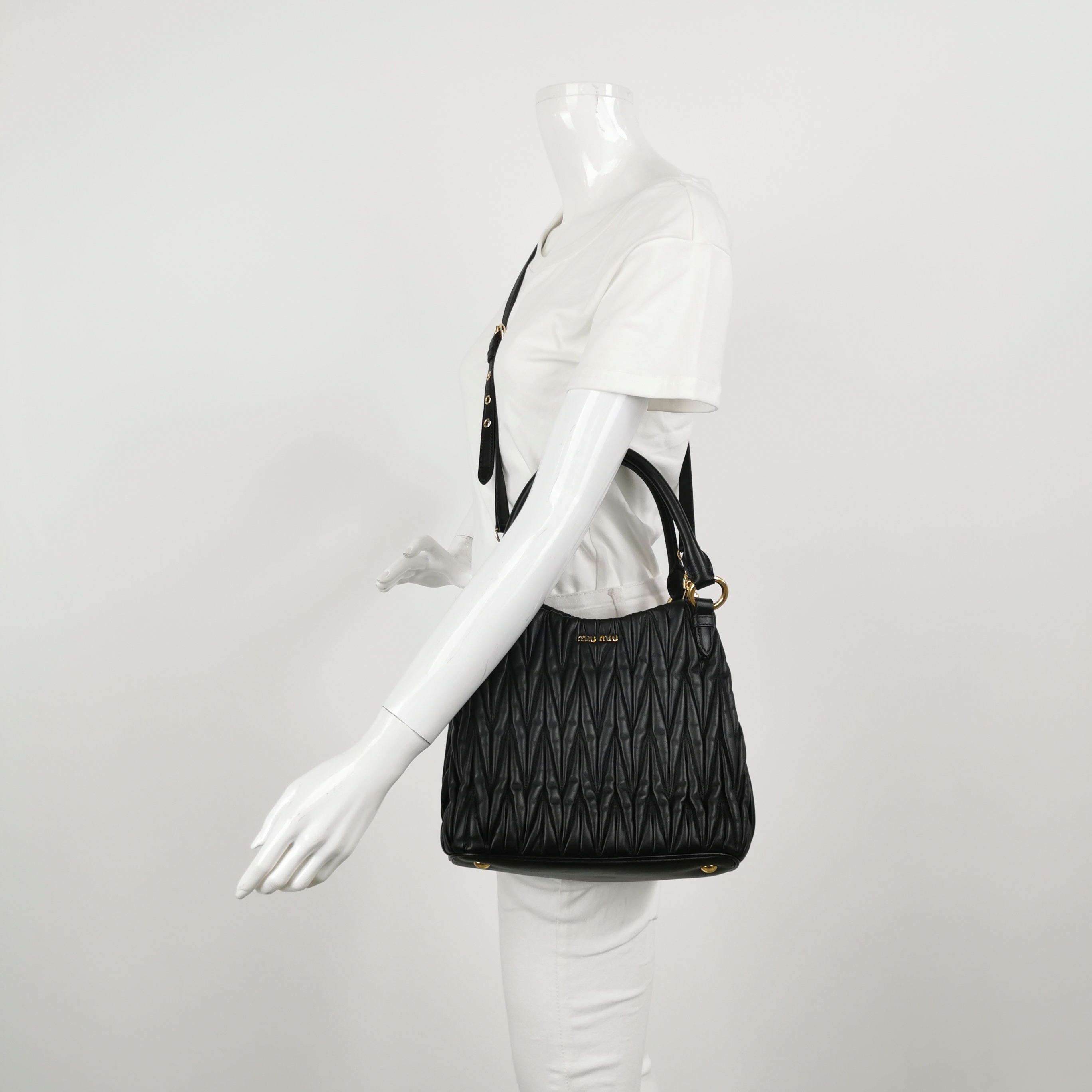 Miu Miu Convertible Tote Matelasse Leather — alternate view