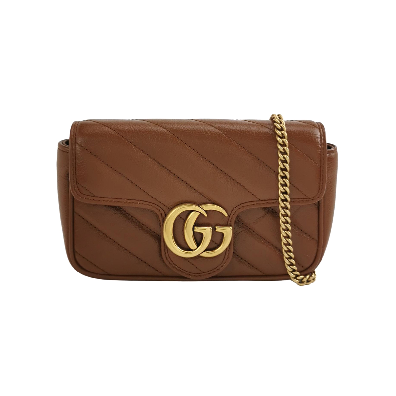 Gucci GG Marmont Flap Bag Diagonal Quilted Leather Super Mini — photo 1 of 14