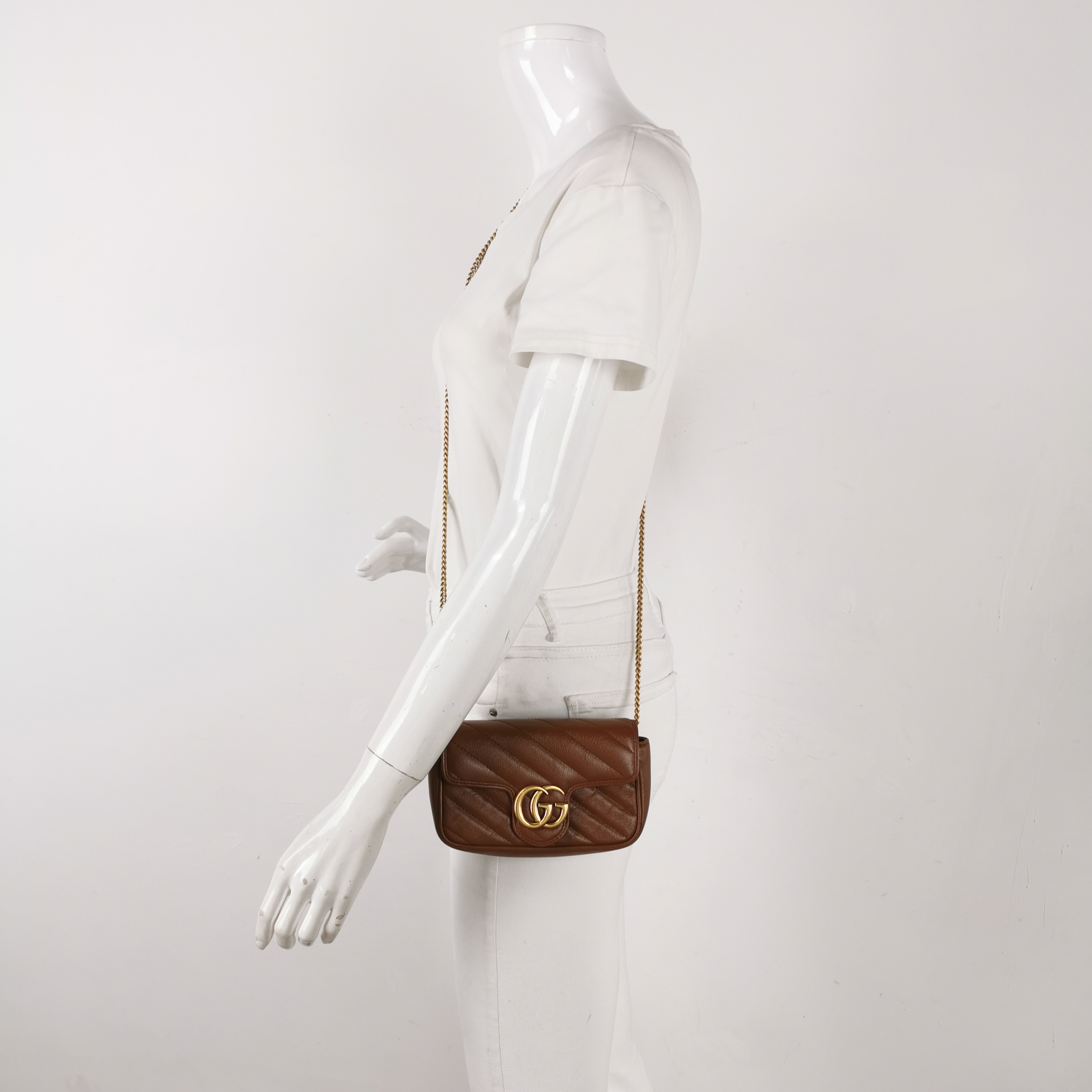Gucci GG Marmont Flap Bag Diagonal Quilted Leather Super Mini — alternate view