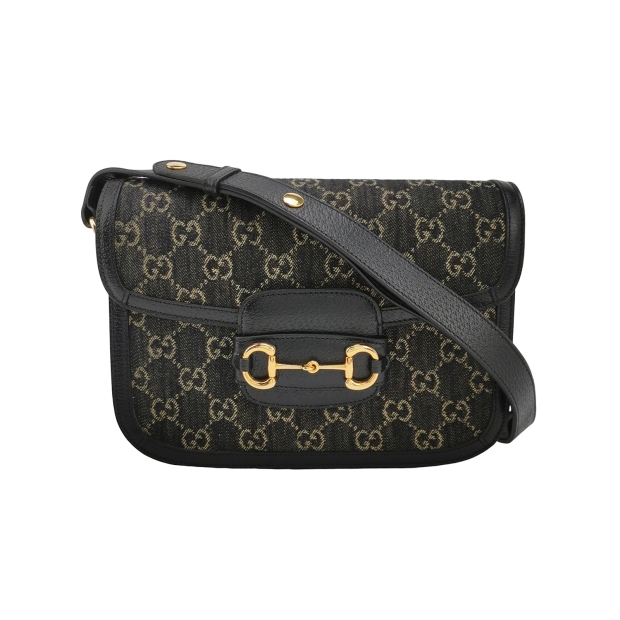 Gucci Horsebit 1955 Shoulder Bag GG Denim Small — pre-owned, Vierlot