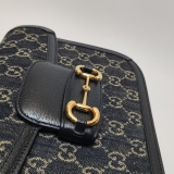 Gucci Horsebit 1955 Shoulder Bag GG Denim Small — thumbnail 8