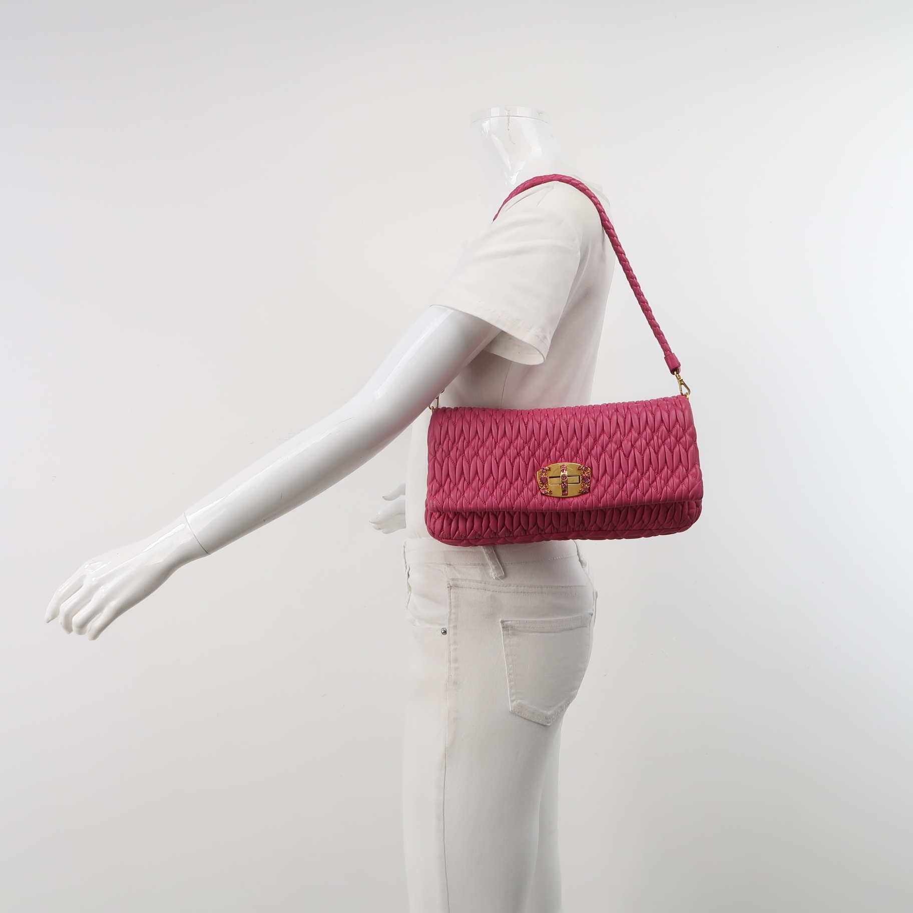 Miu Miu Crystal Clutch Matelasse Leather — alternate view