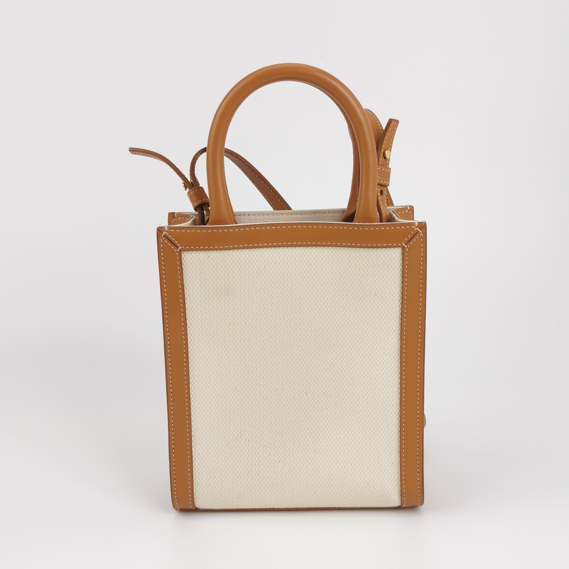 Celine Vertical Cabas Tote Canvas with Leather Mini — photo 5 of 15