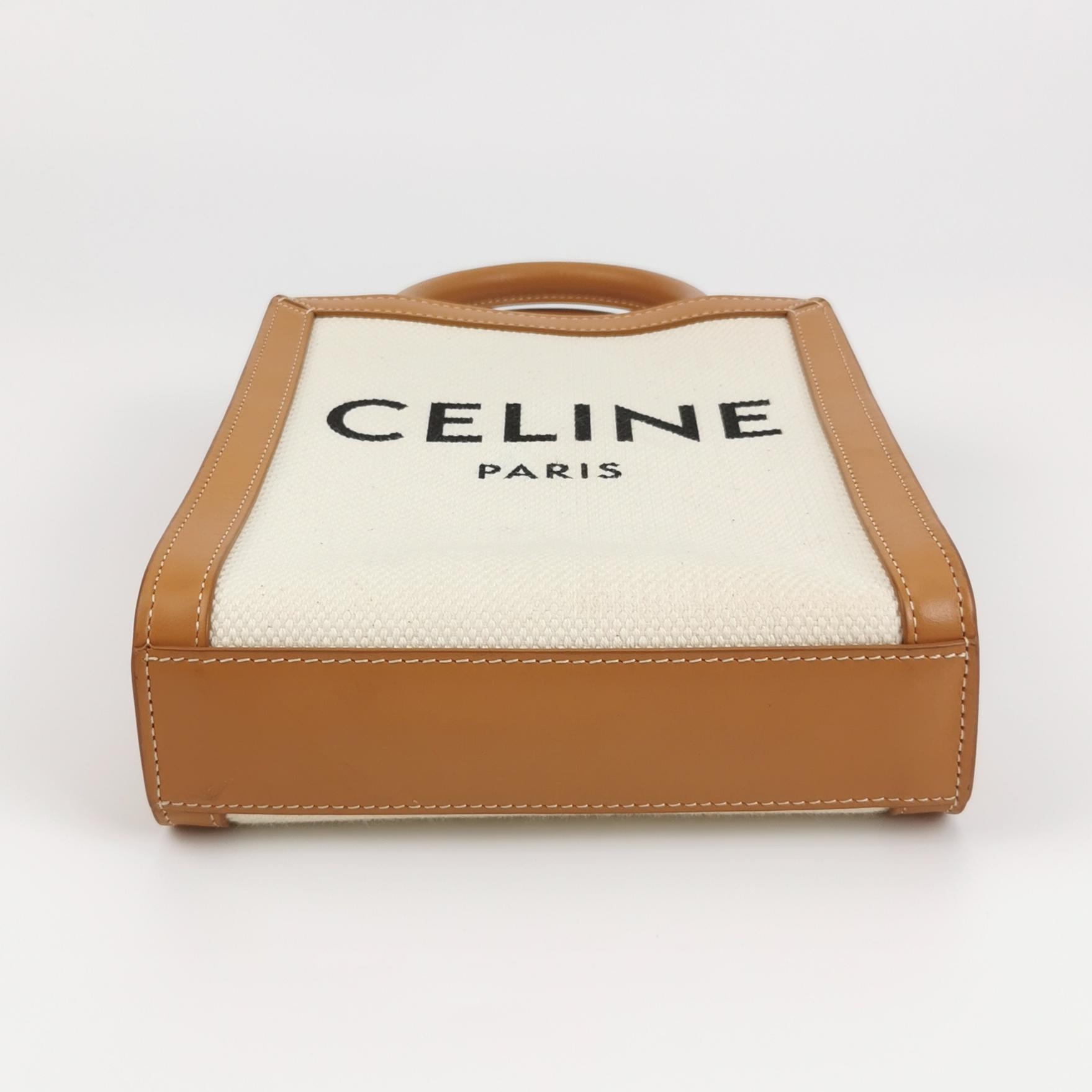 Celine Vertical Cabas Tote Canvas with Leather Mini — photo 6 of 15