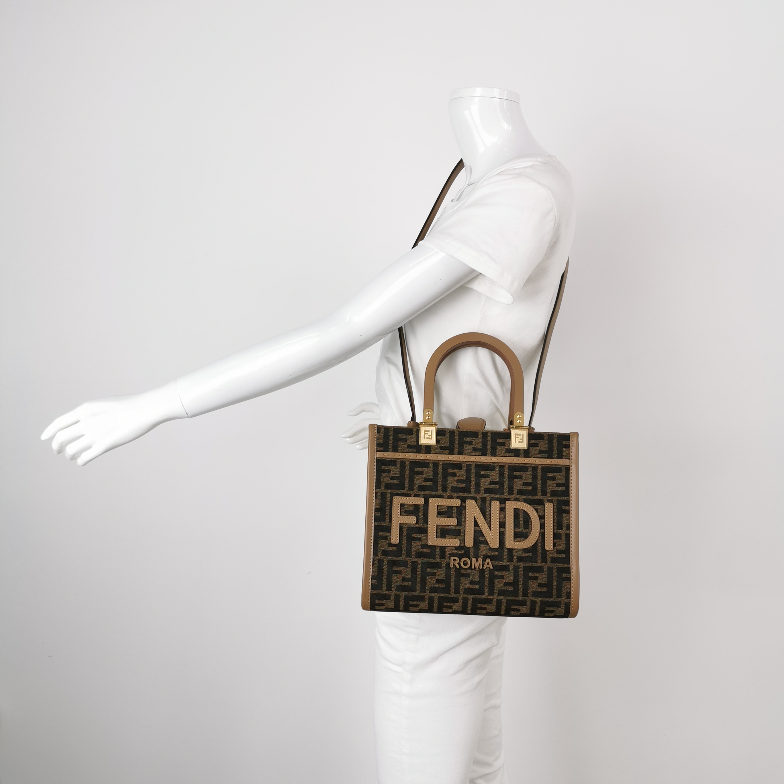 Fendi Sunshine Shopper Tote Zucca Canvas Small — alternate view