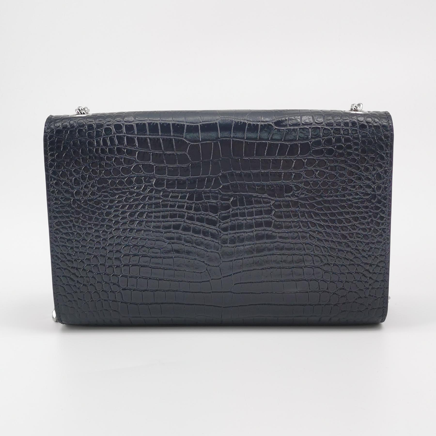 Saint Laurent(YSL) Classic Monogram Tassel Crossbody Bag Crocodile Embossed Leather Medium — photo 5 of 13