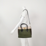 Louis Vuitton(LV) On My Side Tote Leather with Monogram Canvas MM — thumbnail 2