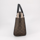 Louis Vuitton(LV) On My Side Tote Leather with Monogram Canvas MM — thumbnail 4