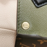 Louis Vuitton(LV) On My Side Tote Leather with Monogram Canvas MM — thumbnail 11